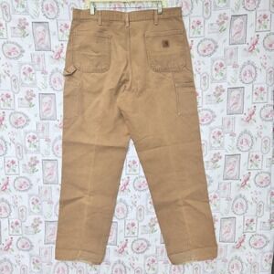 Carhartt B11 Mens 38x34 Brown Duck Canvas Dungaree Fit Carpenter Work Pants